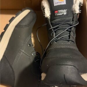 Carhartt Black Ankle Boots with Cream Sole